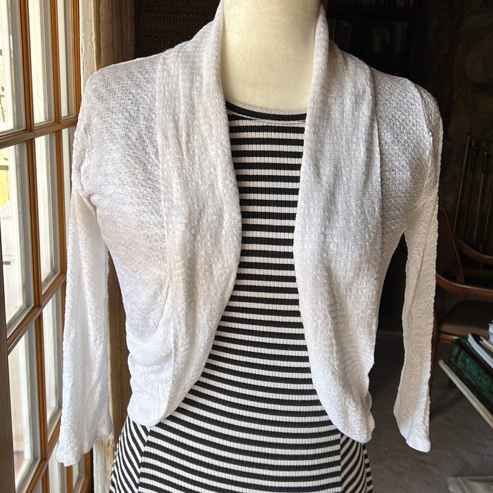 Say What? White Lightweight Open-Front Shrug